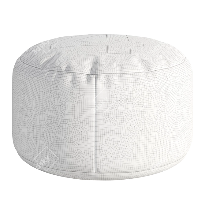 Nautical Navy Sail Pouf 3D model image 5