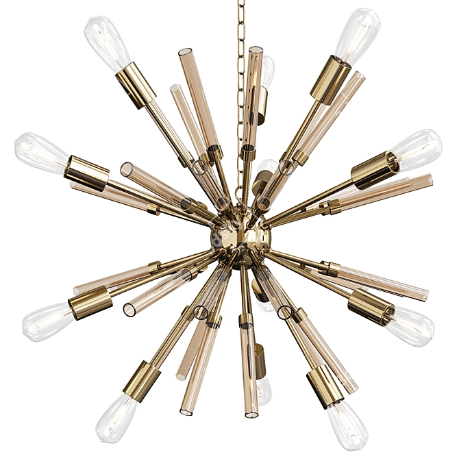 Radiant Brass Sputnik Chandelier 3D model image 1