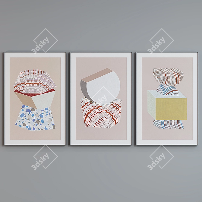 Modern Abstract Picture Frame Set 3D model image 5