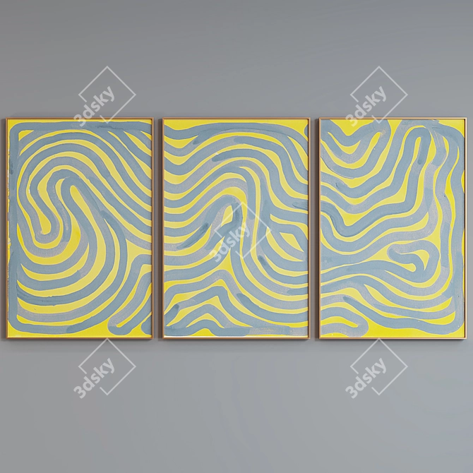 Modern Abstract Line Picture Frames 3D model image 7