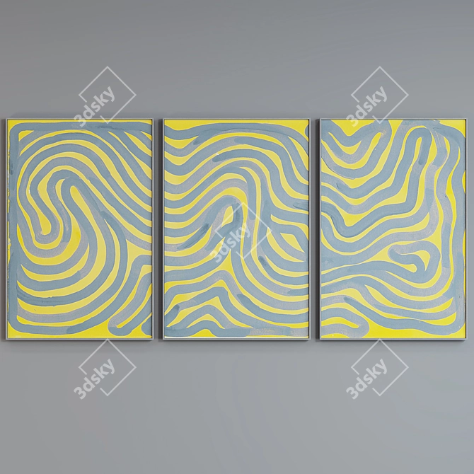 Modern Abstract Line Picture Frames 3D model image 1