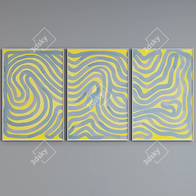 Modern Abstract Line Picture Frames 3D model image 2