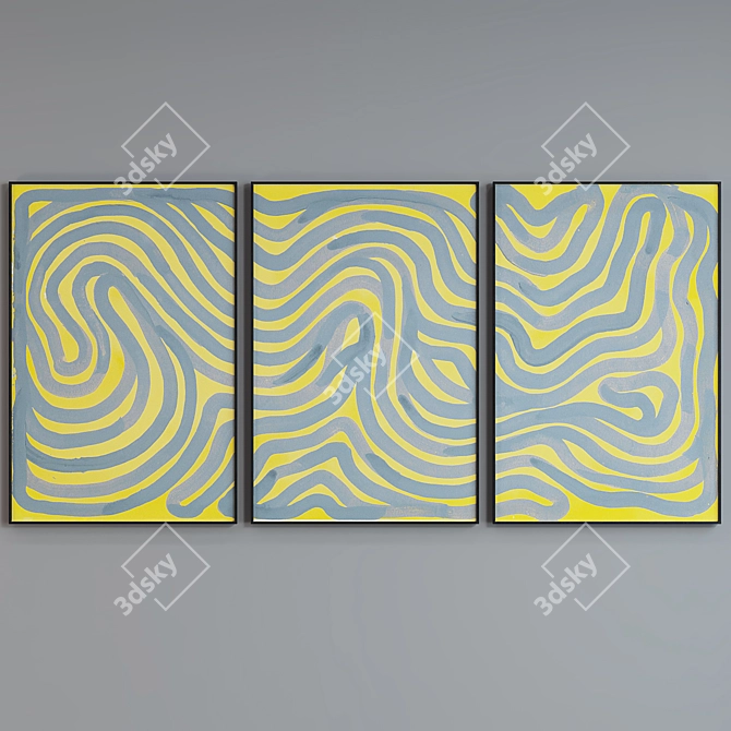 Modern Abstract Line Picture Frames 3D model image 3