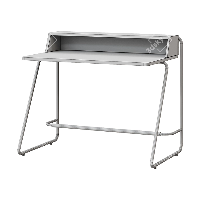 Modern Thonet S1200 Metal Desk 3D model image 2