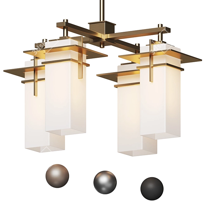 Caterham Outdoor Chandelier: Geometric Elegance 3D model image 1