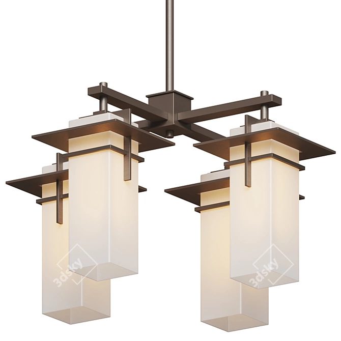 Caterham Outdoor Chandelier: Geometric Elegance 3D model image 2