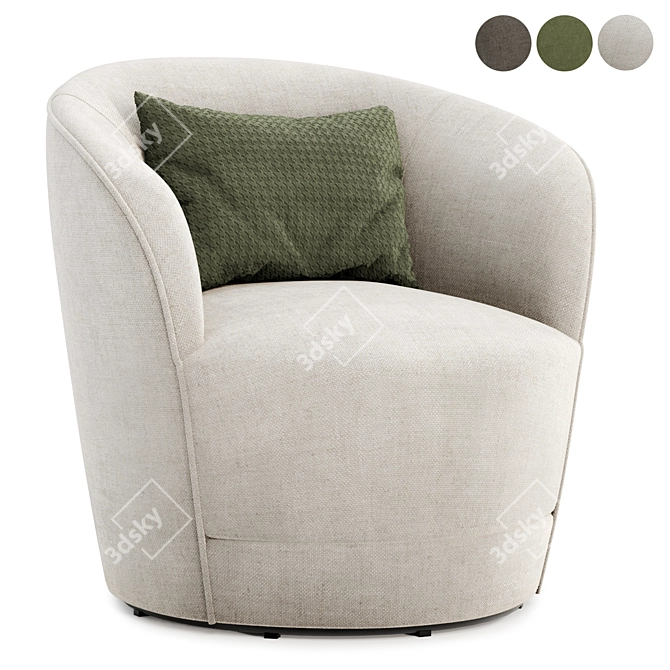 Elegant Swivel Seating Solution 3D model image 1