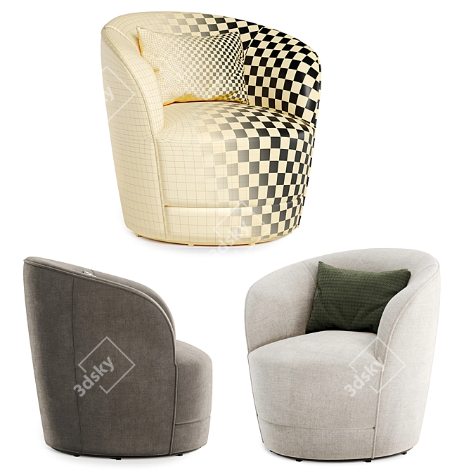 Elegant Swivel Seating Solution 3D model image 4