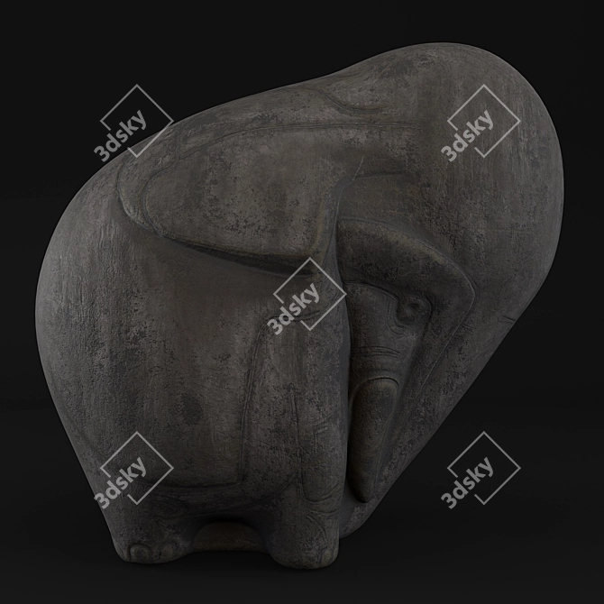 Elegant Elephant Sculpture 3D Max 3D model image 2