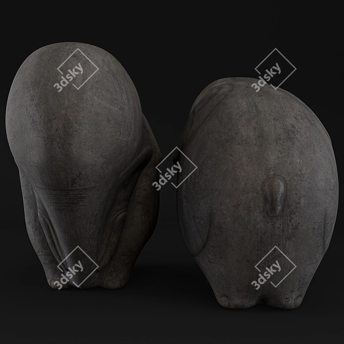 Elegant Elephant Sculpture 3D Max 3D model image 3