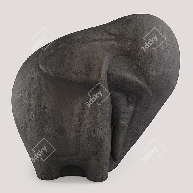 Elegant Elephant Sculpture 3D Max 3D model image 9