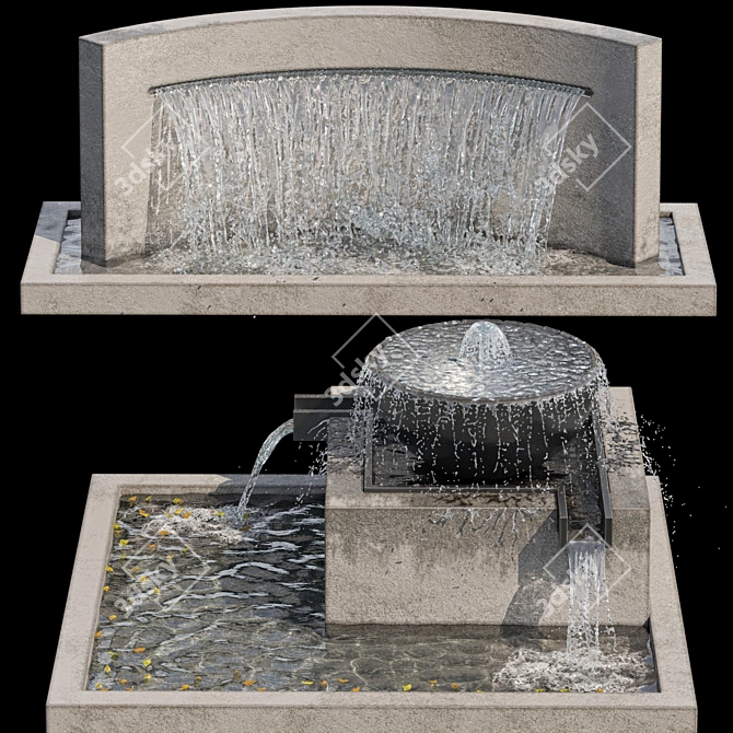 Exquisite Waterfall Fountain Model 3D model image 1