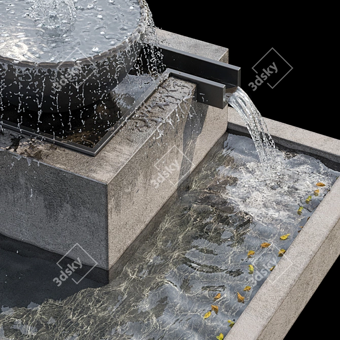 Exquisite Waterfall Fountain Model 3D model image 3