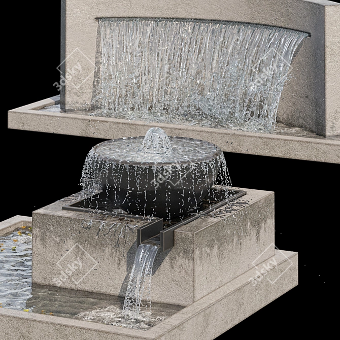 Exquisite Waterfall Fountain Model 3D model image 4