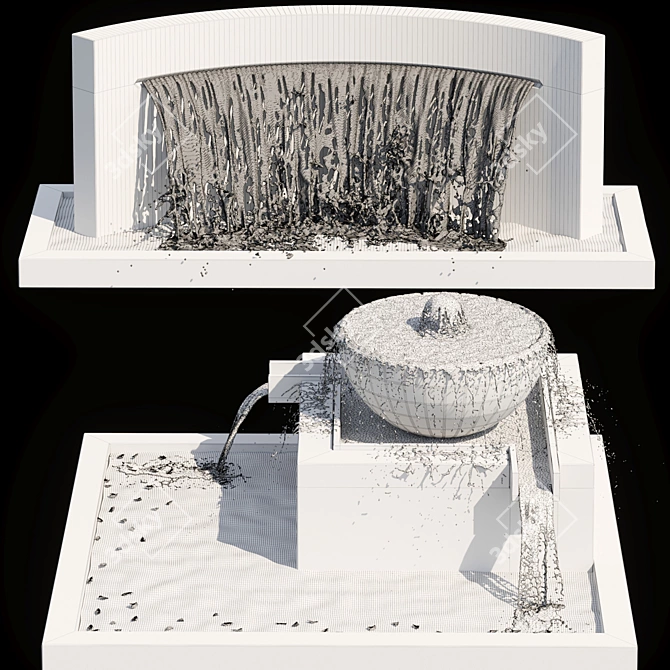 Exquisite Waterfall Fountain Model 3D model image 5