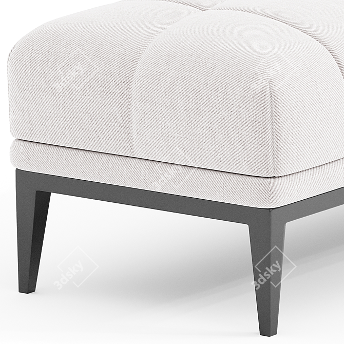 Grace Tufted White Bench 3D model image 3