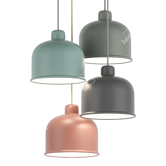 Grain Pendant Lamp in Black 3D model image 1