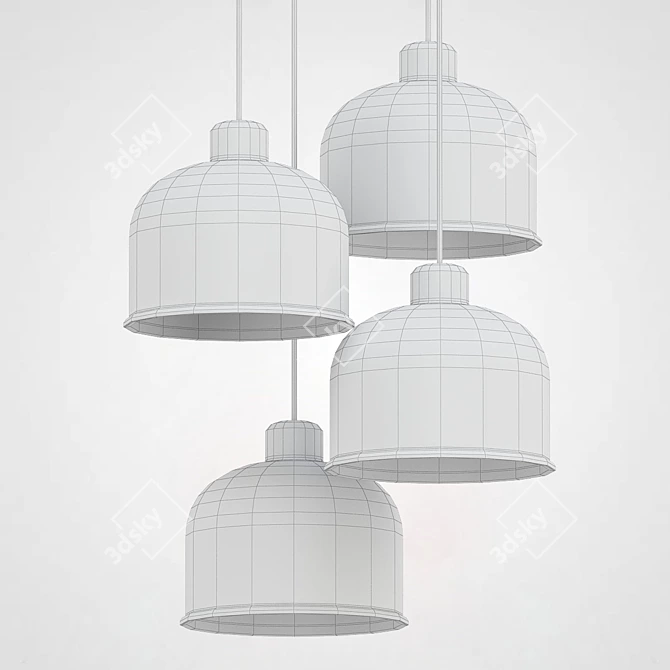 Grain Pendant Lamp in Black 3D model image 3