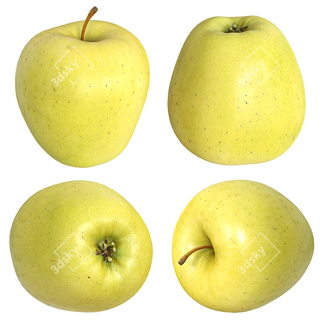 High Polygon Apple Model 3D model image 1