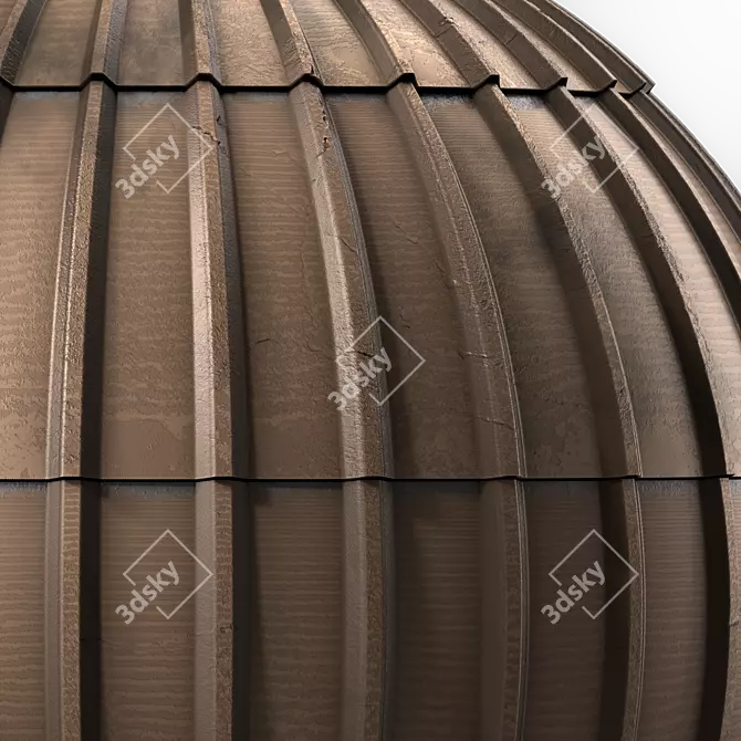 Metal Roof Tile Materials Seamless 3D model image 6