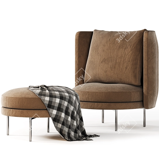 TORII Minotti Armchair, Contemporary Design 3D model image 1