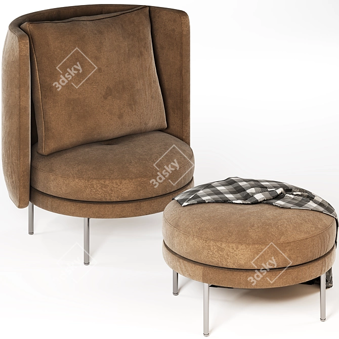 TORII Minotti Armchair, Contemporary Design 3D model image 2