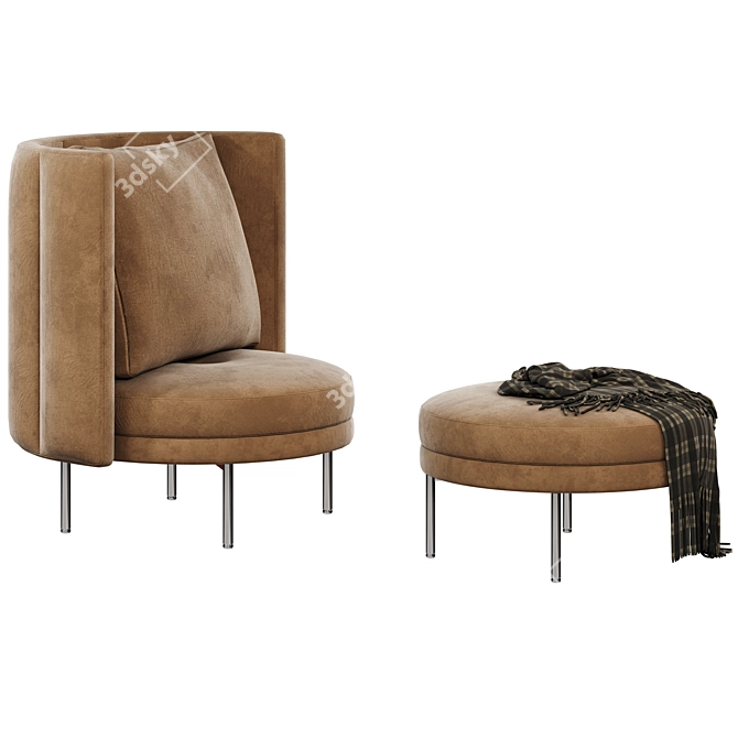 TORII Minotti Armchair, Contemporary Design 3D model image 6