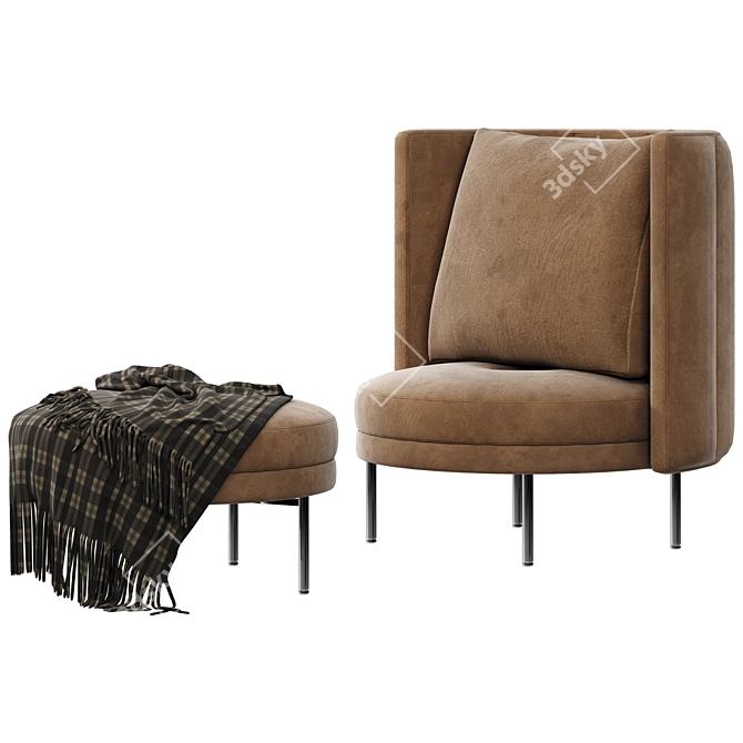 TORII Minotti Armchair, Contemporary Design 3D model image 8