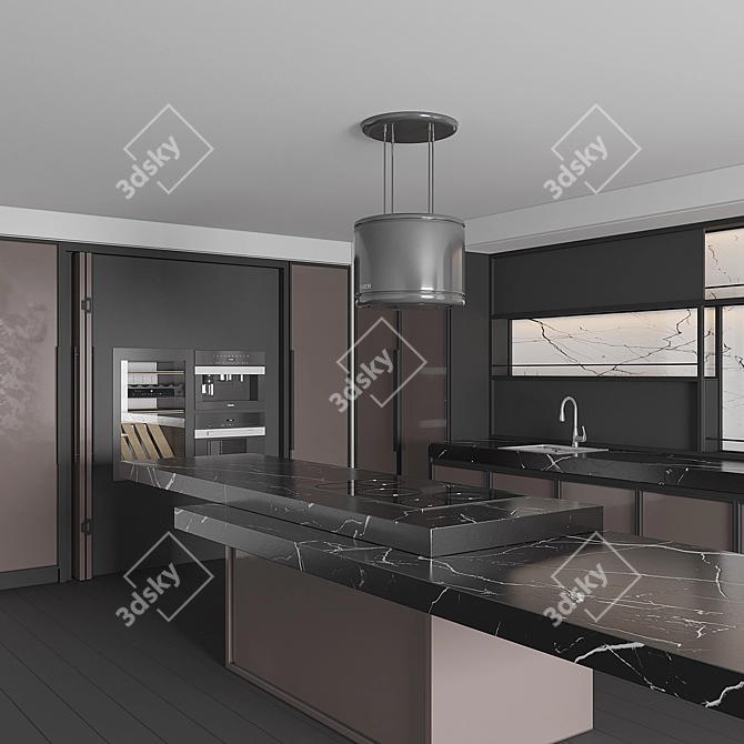 Modern Kitchen Cabinet Set 3 3D model image 2