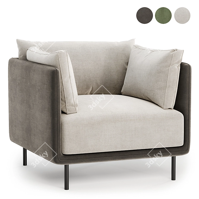 Elegant Victor Armchair: Luxury Accent 3D model image 2