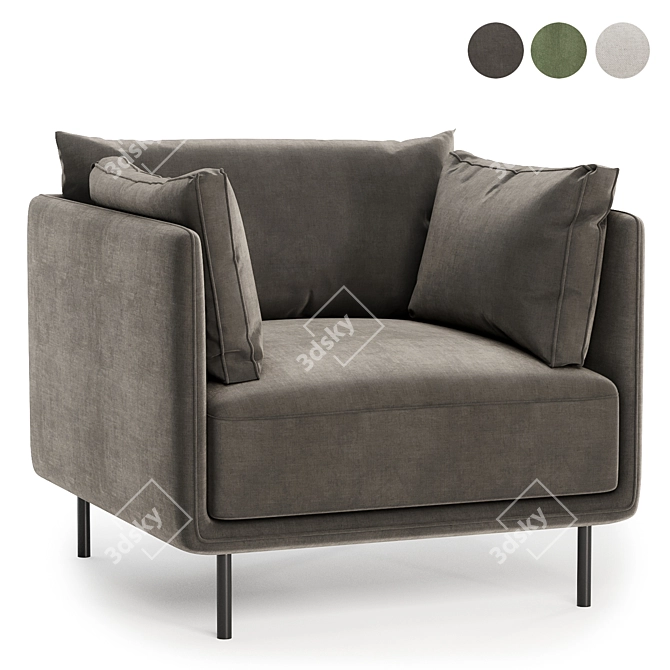 Elegant Victor Armchair: Luxury Accent 3D model image 3