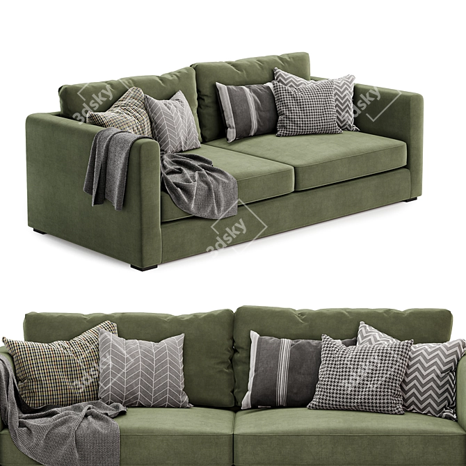 Sleek Modern Blake Sofa 3D model image 2