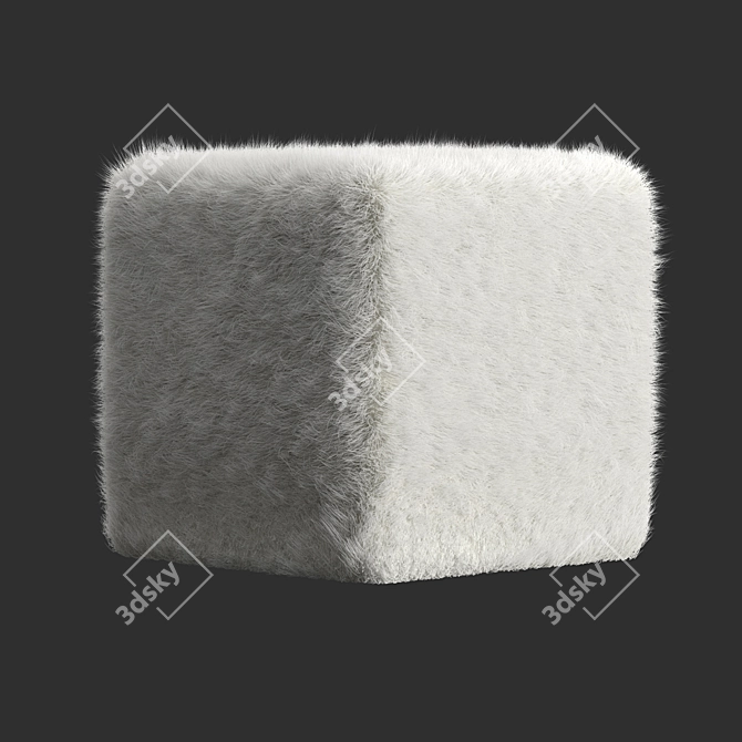 Soft Faux Fur Pouf Accessory 3D model image 3