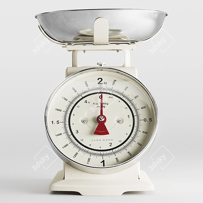 Retro Style Kitchen Scale from Zara Home 3D model image 2