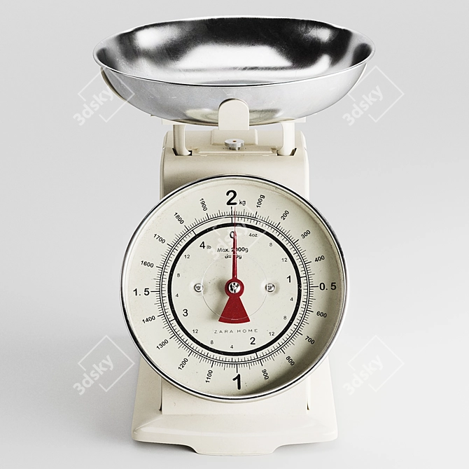 Retro Style Kitchen Scale from Zara Home 3D model image 3