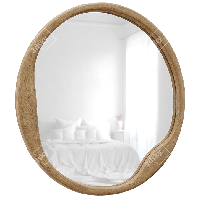 Alora Wave Silhouette Round Mirror 3D model image 2