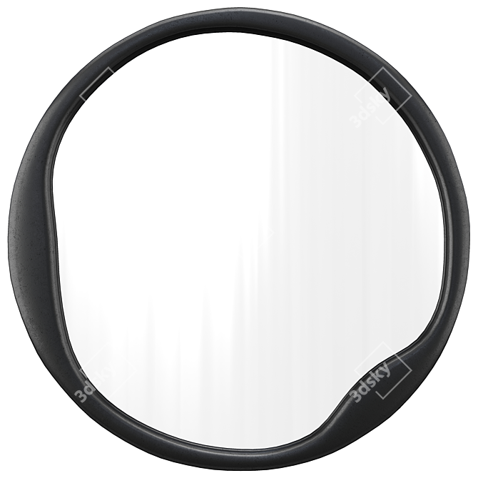 Alora Wave Silhouette Round Mirror 3D model image 4