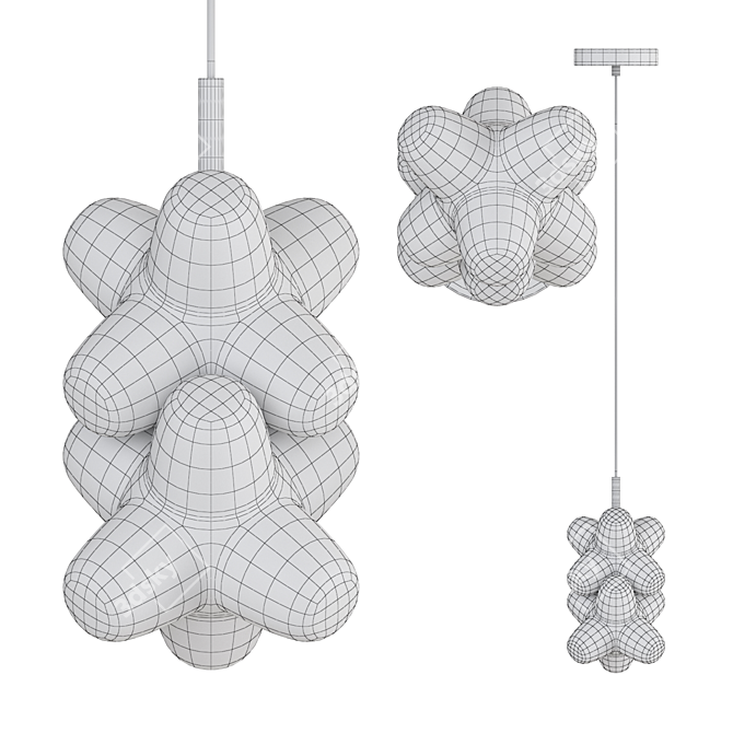 Modern Geometric LED Hanging Lamp 3D model image 3