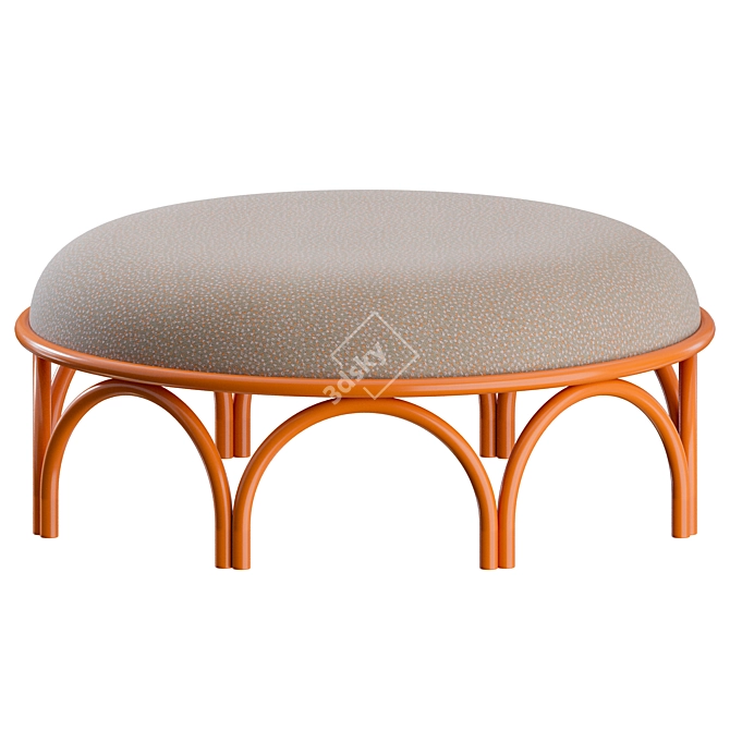 Arcadia Pouf Vienna Style Ottoman 3D model image 1