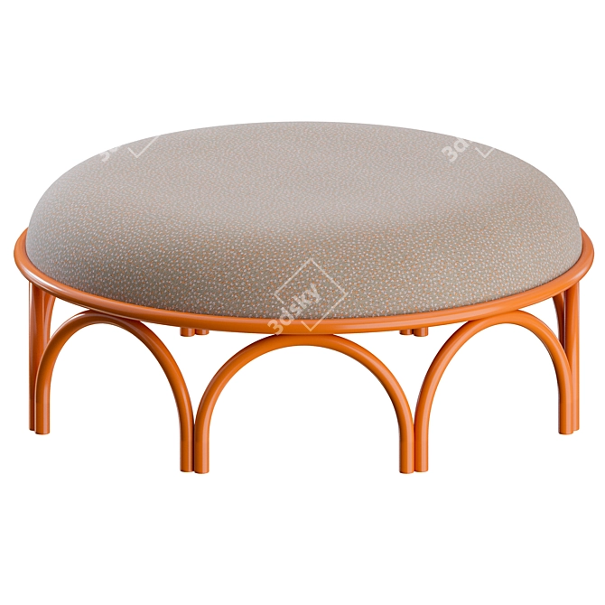 Arcadia Pouf Vienna Style Ottoman 3D model image 6