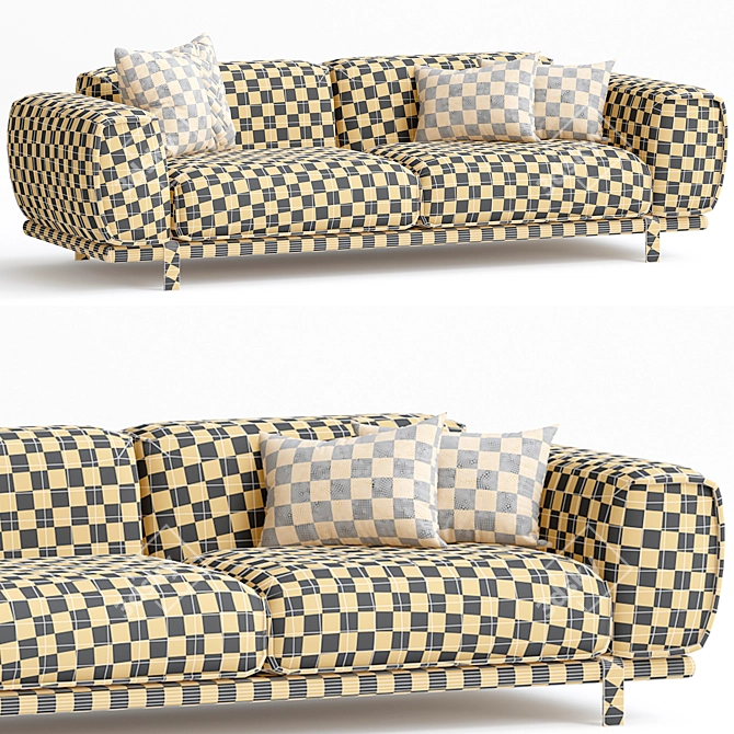 Realistic 3D Sofa Model Kit 3D model image 2