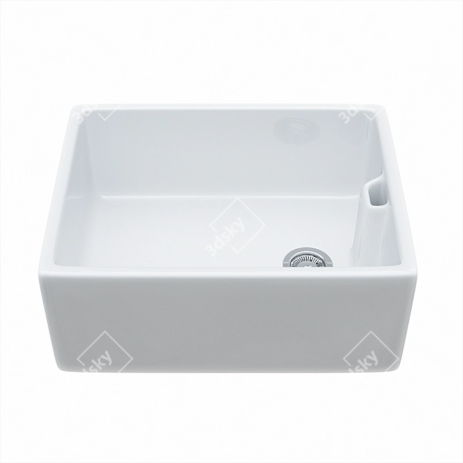 Grange Gloss White Ceramic Sink 3D model image 1