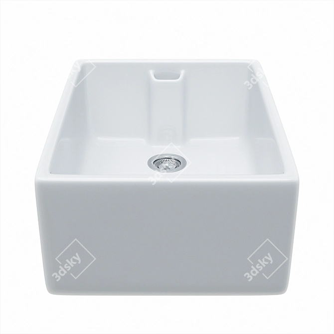 Grange Gloss White Ceramic Sink 3D model image 4