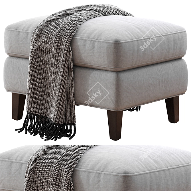 Beverly Upholstered Ottoman | Modern Furniture Piece 3D model image 1