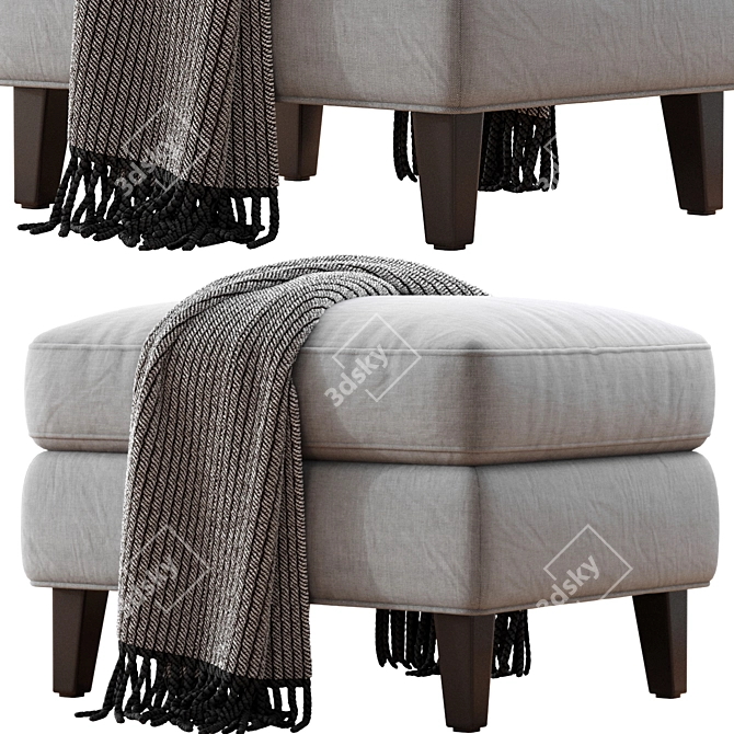 Beverly Upholstered Ottoman | Modern Furniture Piece 3D model image 2