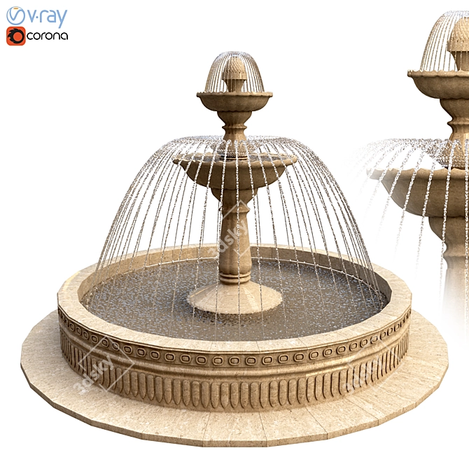 Versatile Detachable 3D Fountain Kit 3D model image 1