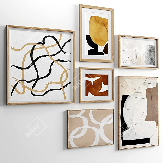 Diverse Material Photo Frame Set 3D model image 2