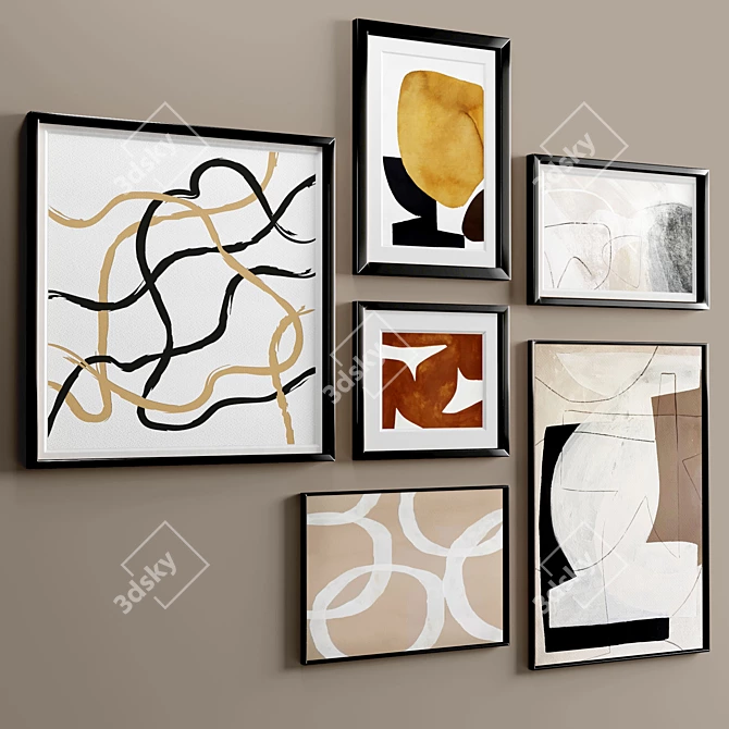 Diverse Material Photo Frame Set 3D model image 4