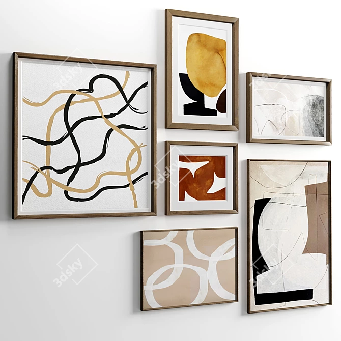 Diverse Material Photo Frame Set 3D model image 5