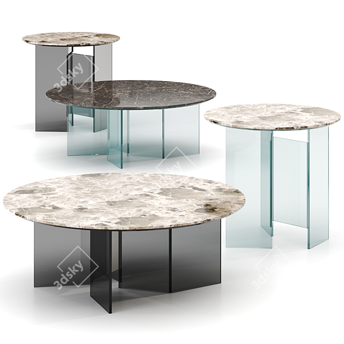 Modern Italian Glass Metropolis Table 3D model image 1